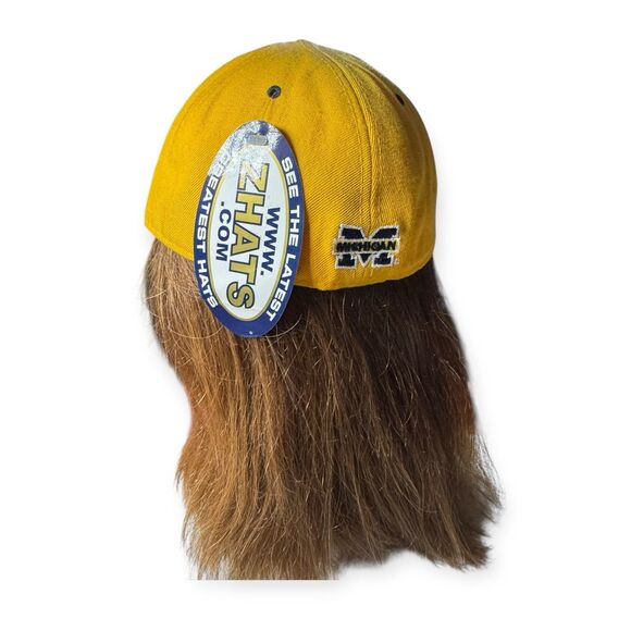 Michigan Wolverines Fitted Hat Zephyr Wool Blend Yellow 7 5/8 Vintage 90s - Picture 3 of 7